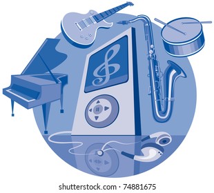 Digital player and musical instruments