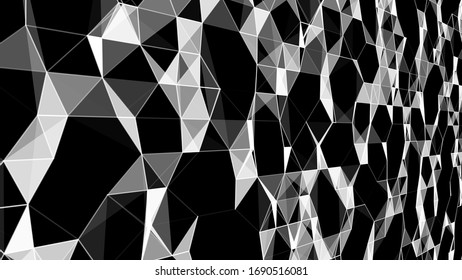 Digital plexus of lines, dots and triangles. Network or connection. Abstract digital background. Vector illustration.