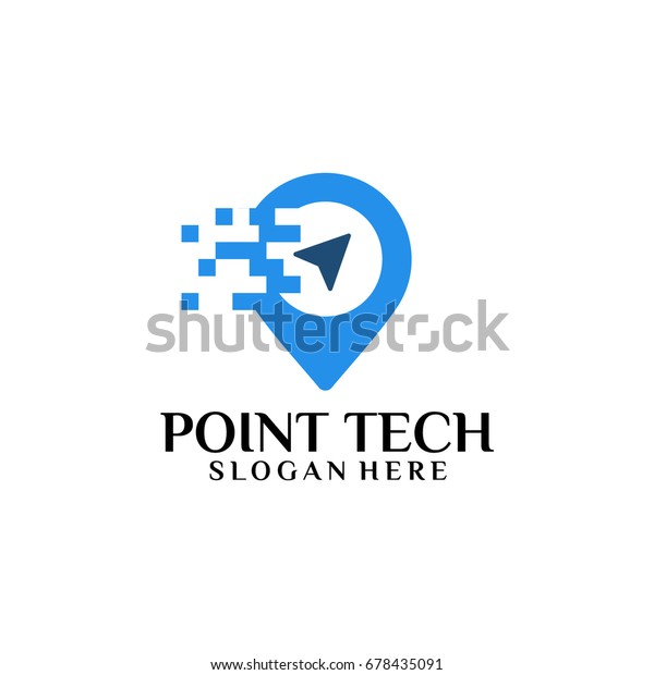 Digital Pointテクノロジーのロゴテンプレートデザインベクター