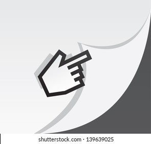 Digital Pointer Hand Turning A Page 