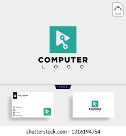 digital pointer technology creative logo template vector illustration icon element