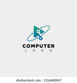 digital pointer technology creative logo template vector illustration icon element isolated