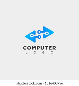 digital pointer technology creative logo template vector illustration icon element isolated