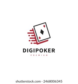 digital poker card logo design with fast illustration 2