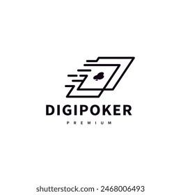 digital poker card logo design with fast illustration