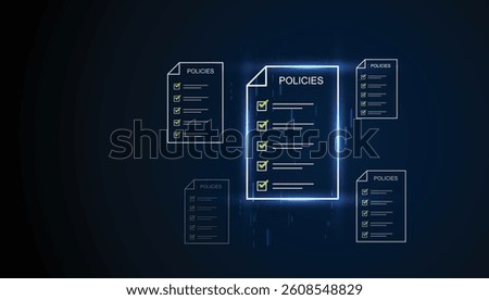  Digital Policy Compliance and Management Concept. vector illustration