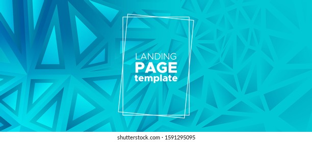 Digital Polygonal Illustration. Gradient Technology Brochure. Geometric Triangle Landing Page. Blue Science Banner. Graphic Polygon Pattern. Blue Futuristic Presentation. Graphic Polygon Banner.