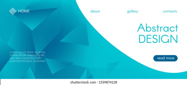 Digital Polygonal Presentation. Gradient Futuristic Brochure. Geometric Triangle Landing Page. Blue Science Pattern. Graphic Polygon Banner. Blue Technology Background. Digital Polygonal Pattern.