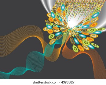 digital pop butterfly twist flare (vector) - illustrated background