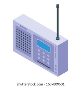 Digital portable radio icon. Isometric of digital portable radio vector icon for web design isolated on white background