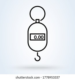 Línea de escala de pesaje portátil digital. ilustración de diseño de iconos simple y moderno.