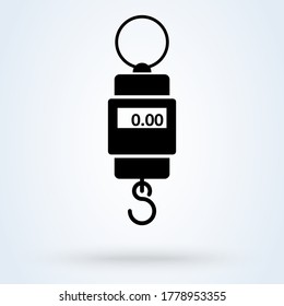Digital Portable Weighing Scale. vector Simple modern icon design illustration.