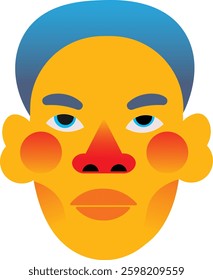 Digital portrait: An abstract portrait of a person features vibrant gradient colors, creating a unique and modern aesthetic.