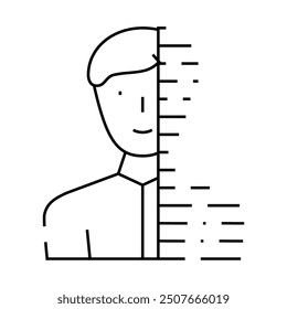 digital portrait line icon vector. digital portrait sign. isolated contour symbol black illustration