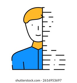 digital portrait line icon vector. digital portrait sign. isolated symbol illustration