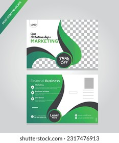 digital post card design template, 
business promotion post card design template.