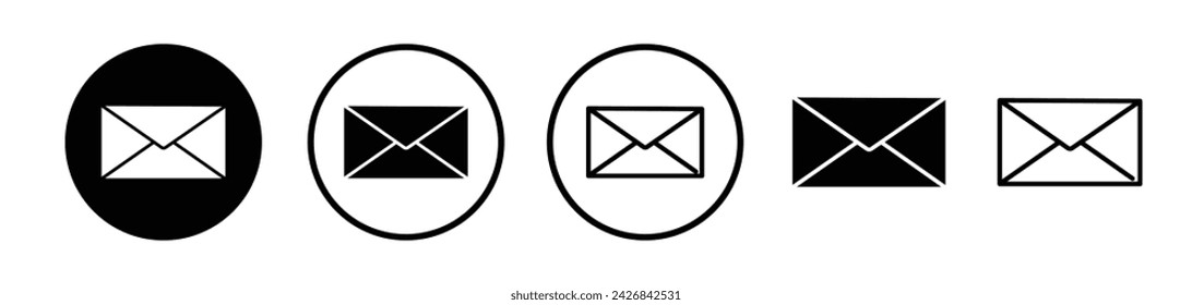 Digital Post Line Icon. Electronic Communication Icon in Black and White Color.