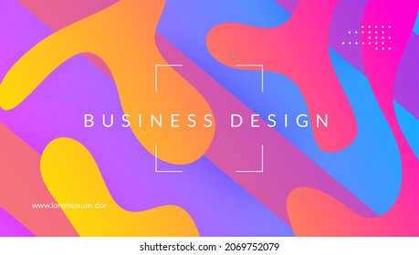 Digital Poster. Color Gradient Background. Plastic Page. Blue Hipster Banner. Rainbow Design. Colorful Geometry. Wave Landing Page. Modern Element. Magenta Digital Poster