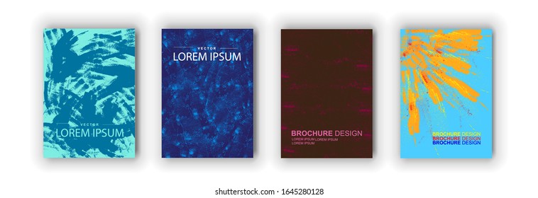 Digital poster, flyer, banner vector backgrounds. Cover page templates. Minimalistic linear cover design, brush strokes. EPS10 vector.