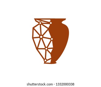 Digital Pottery Logo Template, Icon, Symbol - Vector