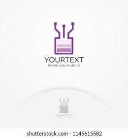 Digital power logo, Vector illustration symbol of charging batteries and electricity. Vector logo template