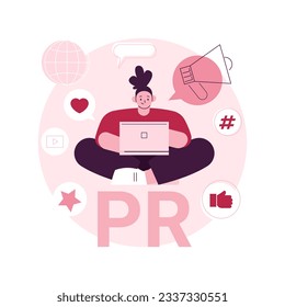 Digital PR abstract concept vector illustration. Internet-based PR strategy, reputation management, domain authority, brand awareness, brands presence, digital marketing campaign abstract metaphor.