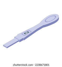 Icono de prueba de embarazo digital vector isométrico. Embarazo negativo. Resultado del kit