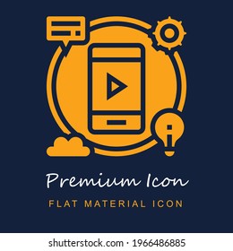 Digital premium material ui ux isolated vector icon in navy blue and orange colors