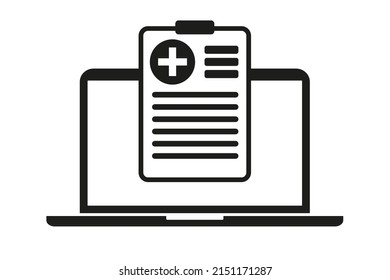 Digital prescription document. checklist and results data. Digital prescription document. Medical insurance, health consultation. Vector illustration