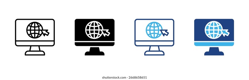 Digital Presence icon set multiple style collection