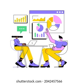 Digital presentation abstract concept vector illustration. Office online meeting, visual data representation, business conference, education, digital marketing, public speaking abstract metaphor.