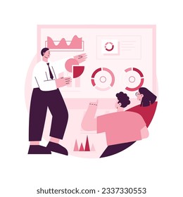 Digital presentation abstract concept vector illustration. Office online meeting, visual data representation, business conference, education, digital marketing, public speaking abstract metaphor.