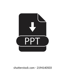 Digital presentation document - PPT file type icon, isolated on white background. vector illustration