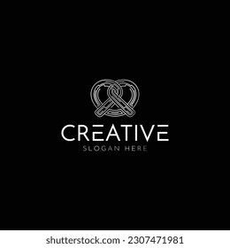 digital Pretzel logo, vector template