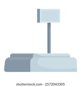 Digital price computing scale standing on countertop is ready for weighing and calculating price in supermarket
