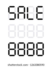 Digital Price Tag, Vector Icons Numbers