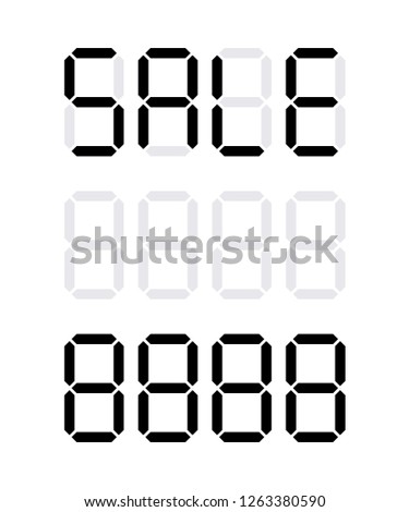 Digital price tag, Vector icons numbers