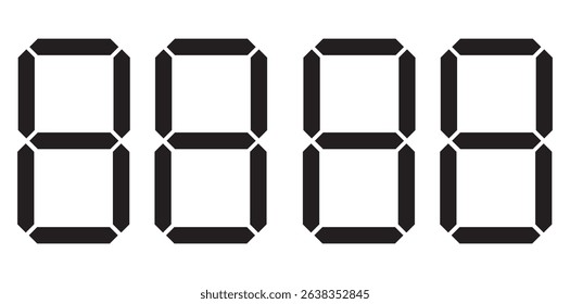Digital Price Vector. Number Digits Template. Shop Supermarket Store Labels. Clock Digit. Retail Display Self Fill.