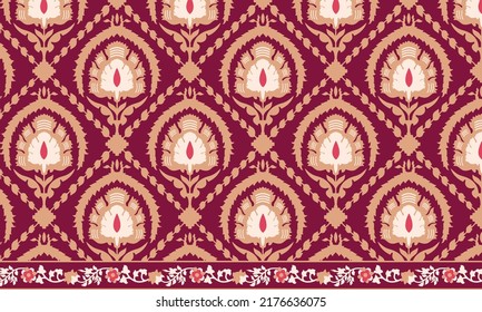 Digital print design, Set of Oriental damask border patterns for greeting cards and wedding invitations.An amazing floral ethnic paisley on black for creating a new apparel design.