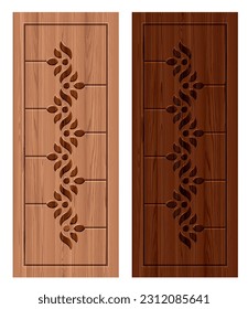 Digital print door design 3d illustration.laminated modern door design and background wallpaper