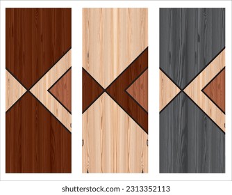 Digital print door design 3d illustration.laminated modern door design and background wallpaper