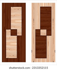 Digital print door design 3d illustration.laminated modern door design and background wallpaper