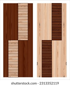 Digital print door design 3d illustration.laminated modern door design and background wallpaper