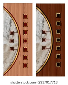 Digital print door design 3d illustration.laminated modern door design and background wallpaper