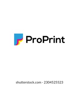 Digital Print Letter P logo design template