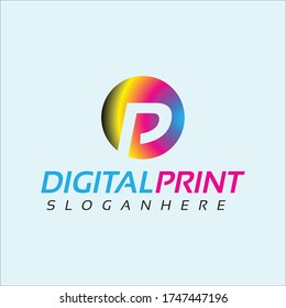 Digital Print Logo Design With CMYK Color Icon P.