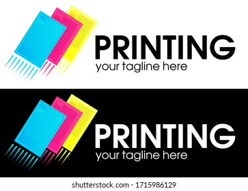 Digital print logo design template. Typography modern sign. Polygraphy and print factory. Express press and photocopy.