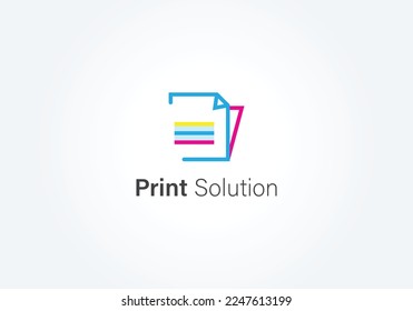 Digital print logo design template, Digital print logo design template. Typography modern sign. Polygraph and print factory.