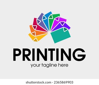Plantilla de diseño de logotipo de impresión digital. Signo moderno de tipografía. Fábrica de poligrafía e impresión. Express press y estudio de fotocopias. 