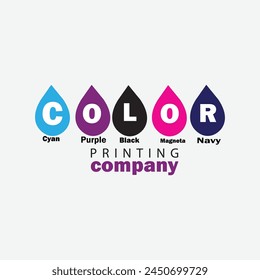 Digital print logo design template. Polygraphy and print factory. Express press and photocopy studio